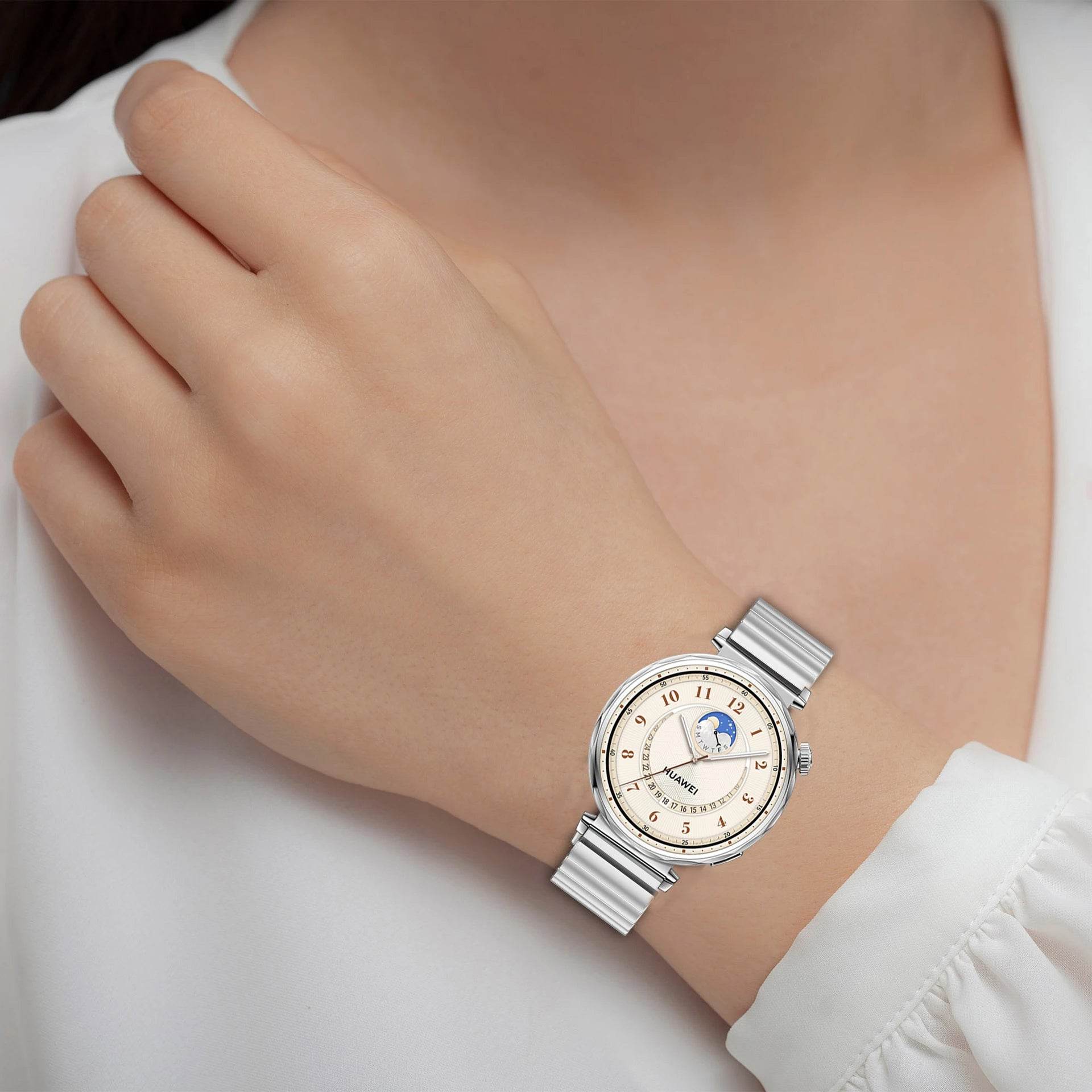 Brățară Metalică din Oțel Inoxidabil de 18mm pentru Huawei Watch GT5 Pro/GT4 - Venduqo