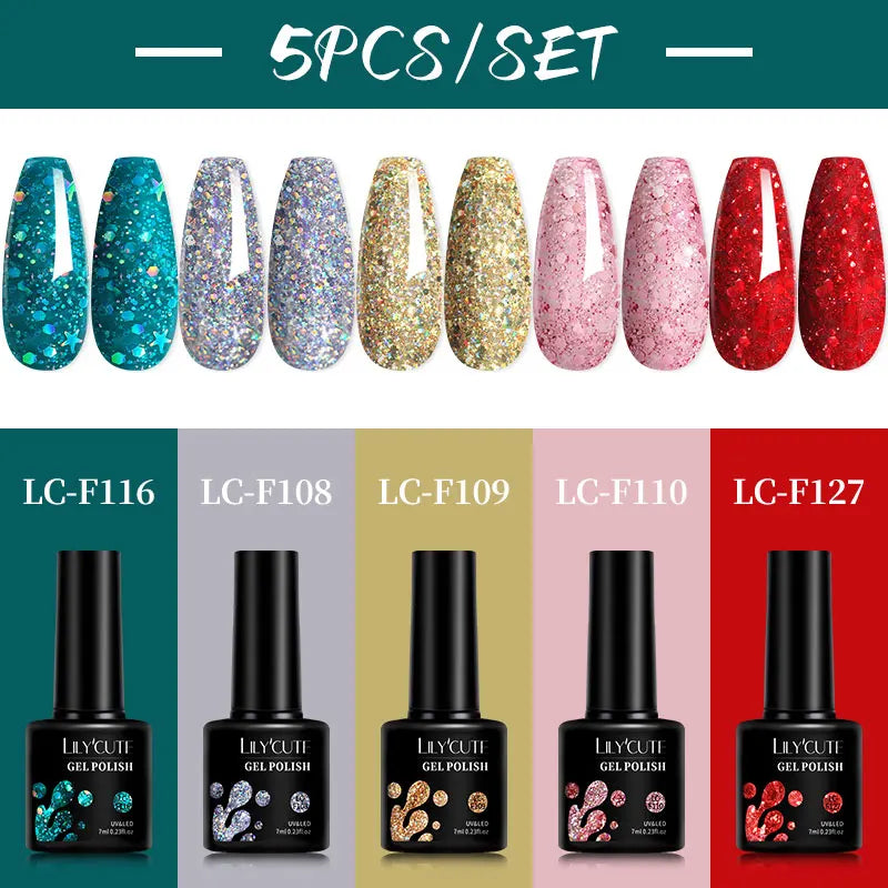 Set 4/5 Piese Oja Gel Roz Nude LILYCUTE 7ML