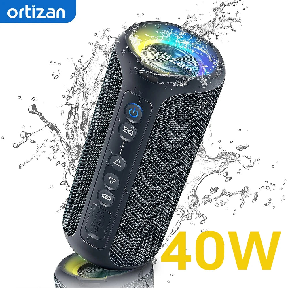 Ortizan 40W Boxe Portabile Bluetooth IPX7 cu Lumini LED