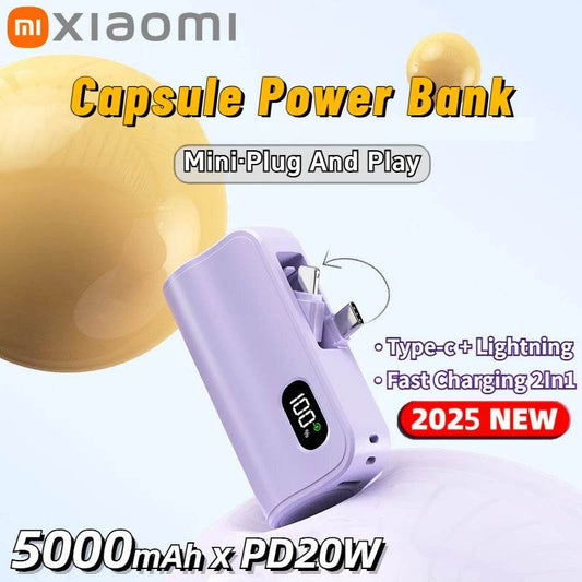 Xiaomi Mini Power Bank 5000mAh Capsule 20W Fast Charging - Venduqo