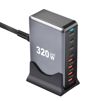 Încărcător GaN 320W USB C Rapid cu 8 Porturi