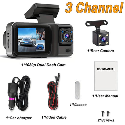 Camera video auto 3 canale 1080P cu înregistrare - Venduqo
