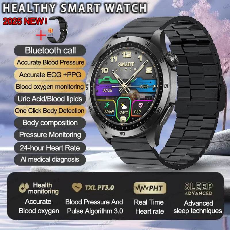 Ceas Smart ECG+PPG Uric Acid & Glucose Monitoring 2025 - Venduqo