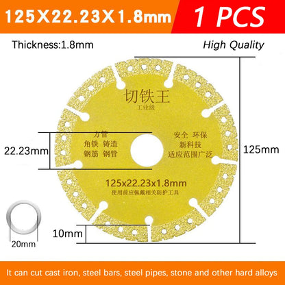 Disc diamantat pentru tăiere metal, 115/125/180mm