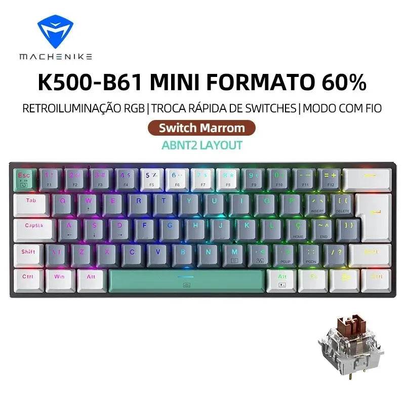 Machenike K500-B61 Mini Tastatură Mecanică 60% ABNT2 RGB - Venduqo