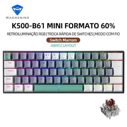 Machenike K500-B61 Mini Tastatură Mecanică 60% ABNT2 RGB - Venduqo