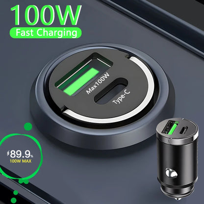 Încărcător Auto Mini 100W Rapid pentru iPhone și Android