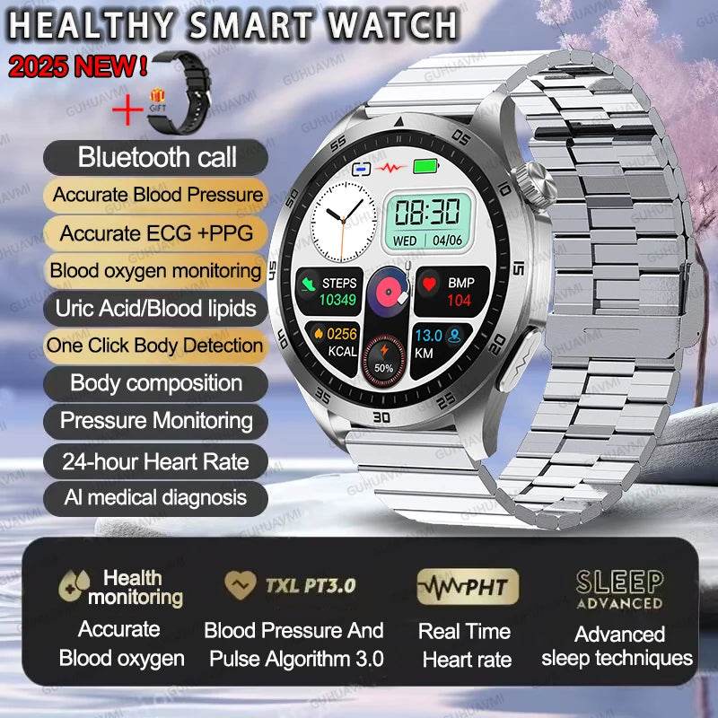 Ceas Smart ECG+PPG Uric Acid & Glucose Monitoring 2025 - Venduqo