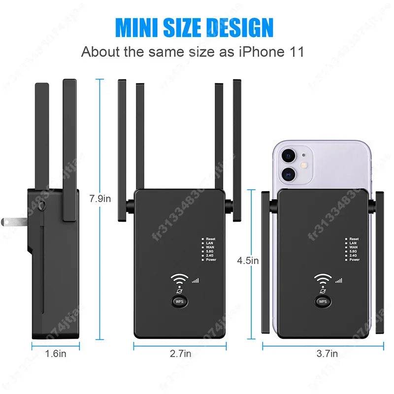 Extensor WiFi AC1200 Dual Band 5G - Amplificator Semnal - Venduqo