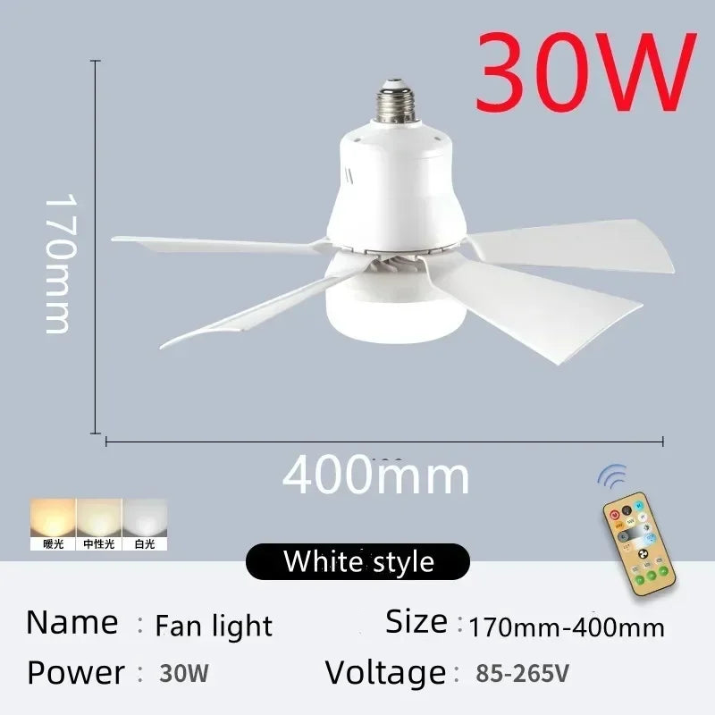 Ventilator De Plafon LED 60W cu Lumina și Telecomandă