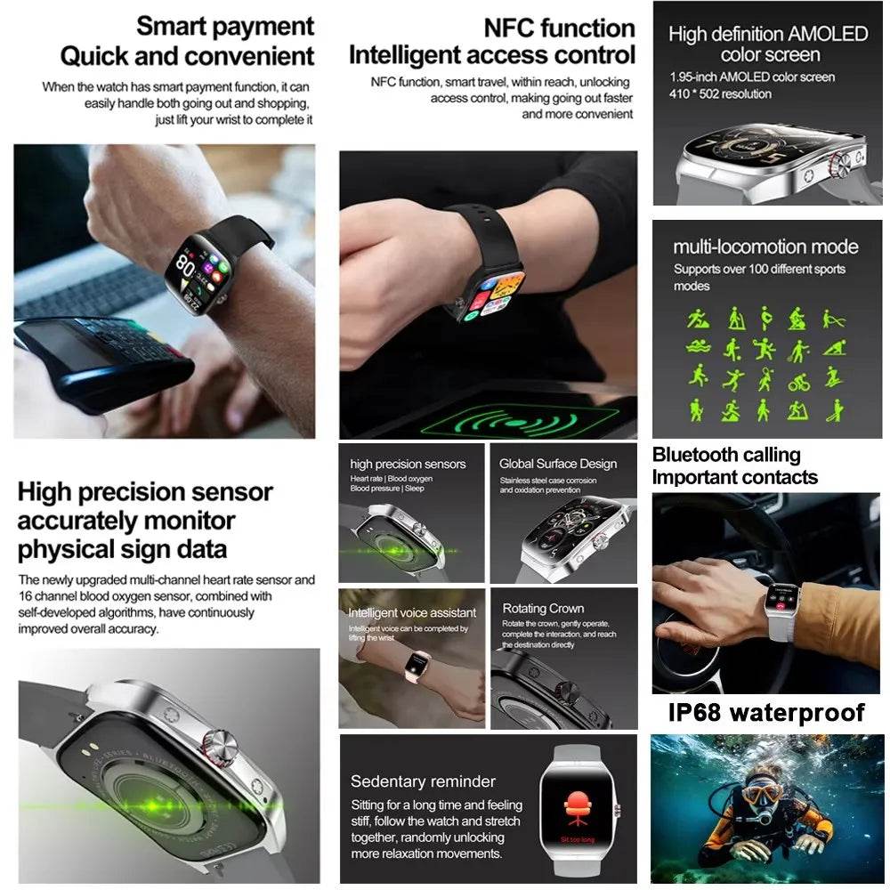 Ceas inteligent BOXUXING pentru bărbați și femei, Bluetooth, sportiv, rezistent la apă - Venduqo
