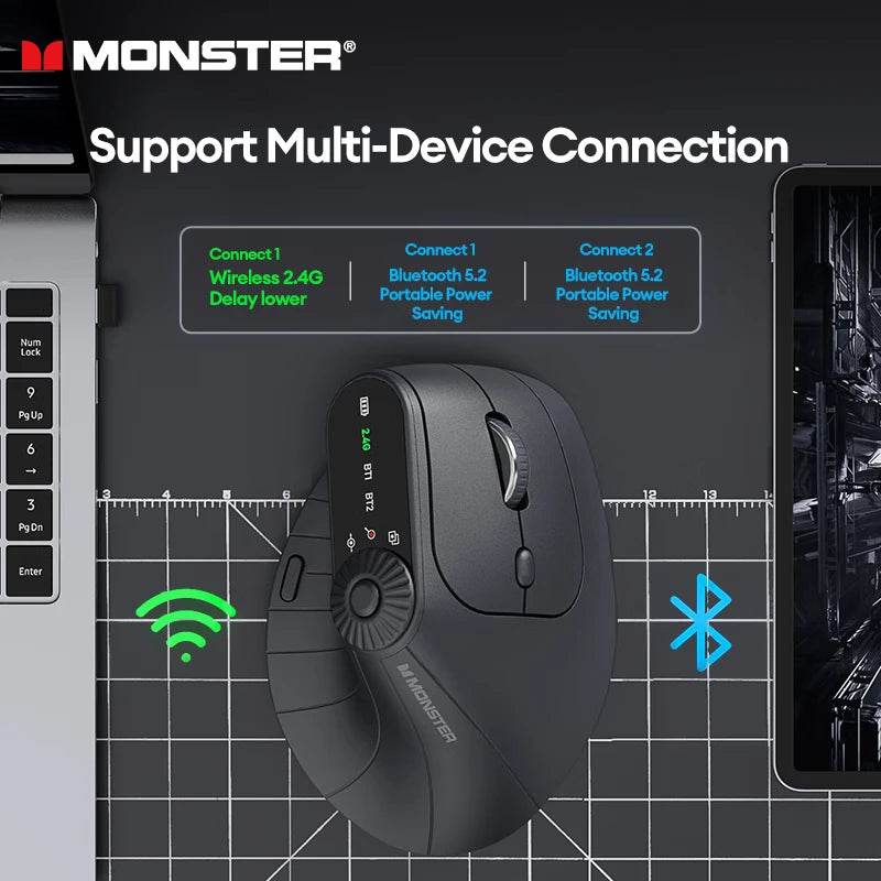 Mouse Gaming Wireless Monster M2 PRO Ergonomic Vertical - Venduqo