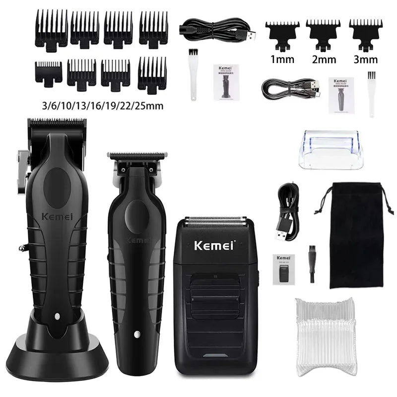 Kemei KM-2296 KM-2299 KM-1102 Kit Profesional de Tăiere a Părului pentru Bărbați