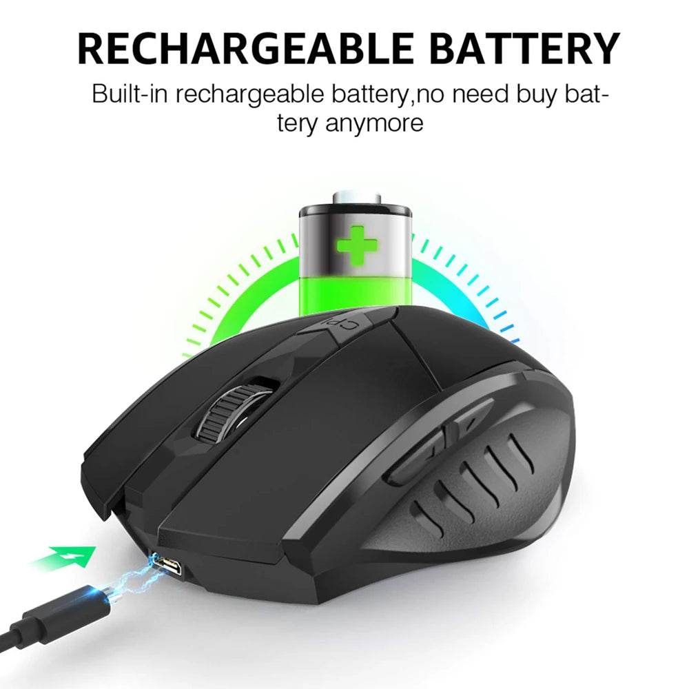 Mouse Wireless Ergonomic 2.4G USB & Type-C Reîncărcabil - Venduqo