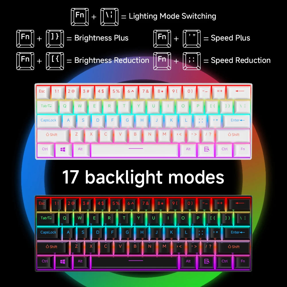 CASEPOKE Tastatură Mecanică 61 Taste Switch-uri Interchangeabile