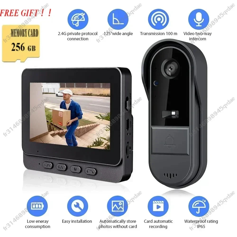 Cameră Video Wireless Doorbell 4.3 inch cu Night Vision