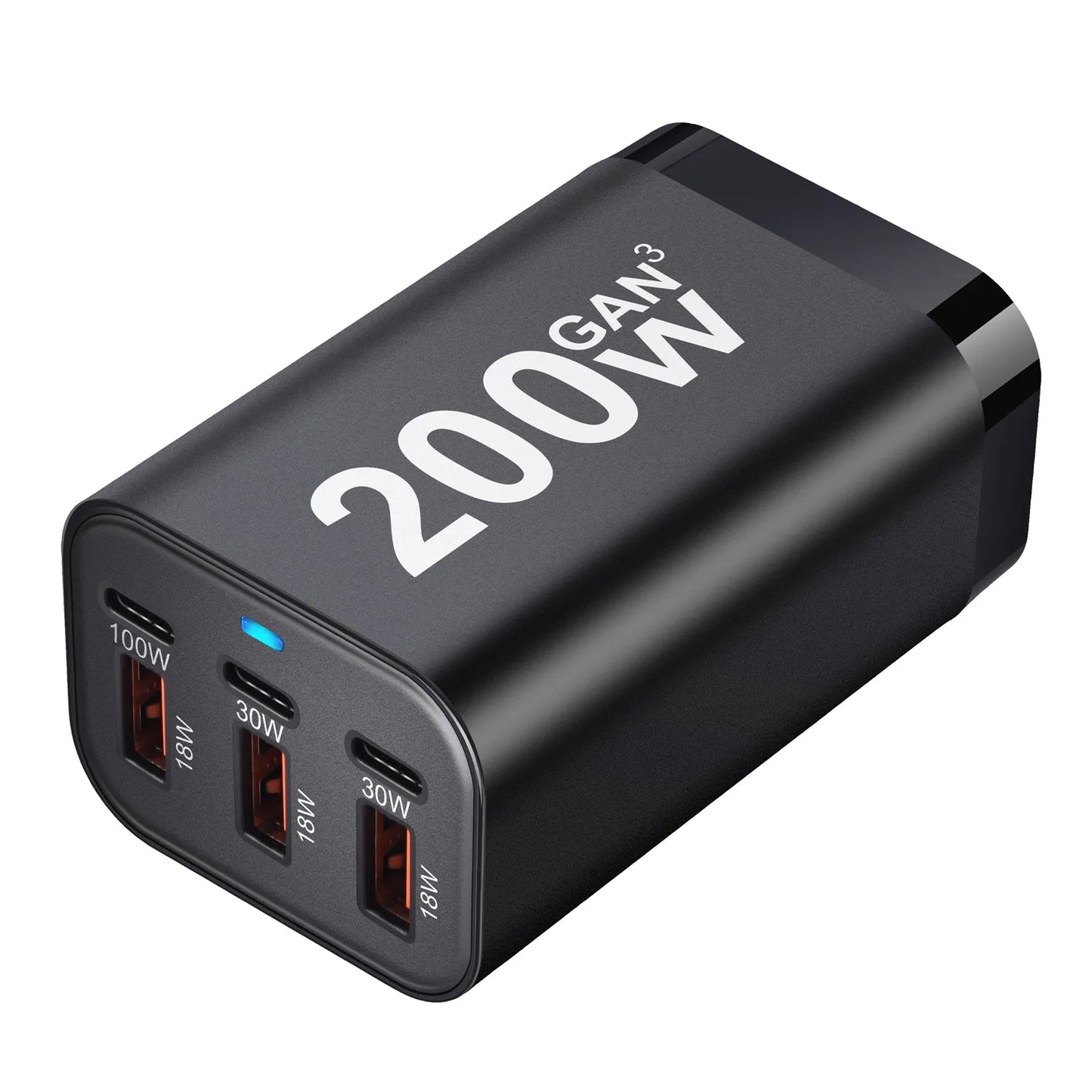 Încărcător rapid USB C 200W cu 6 porturi GaN