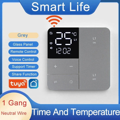 Intrerupator Smart WiFi Tuya cu Afisaj Temperatura 1/2/3 Gang