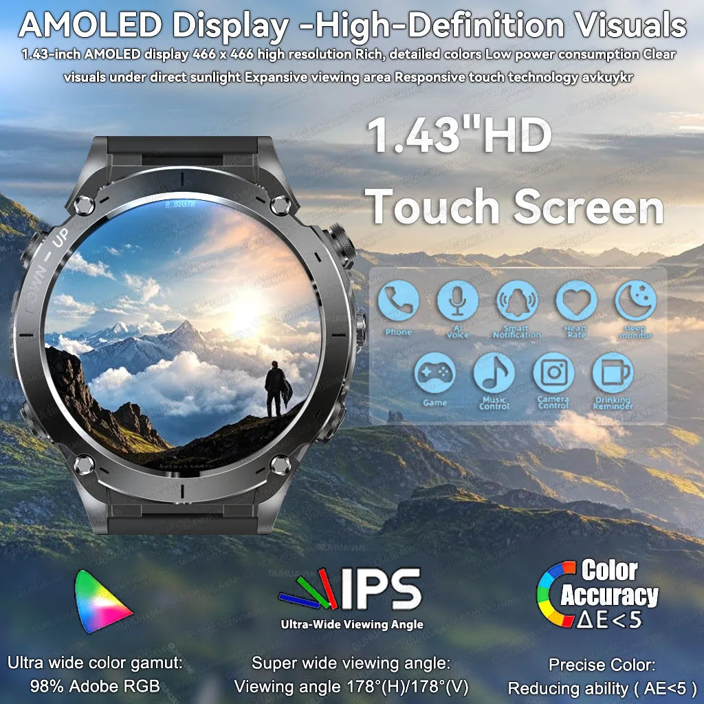 GPS Smartwatch for Adventurers - 1.43" AMOLED Waterproof