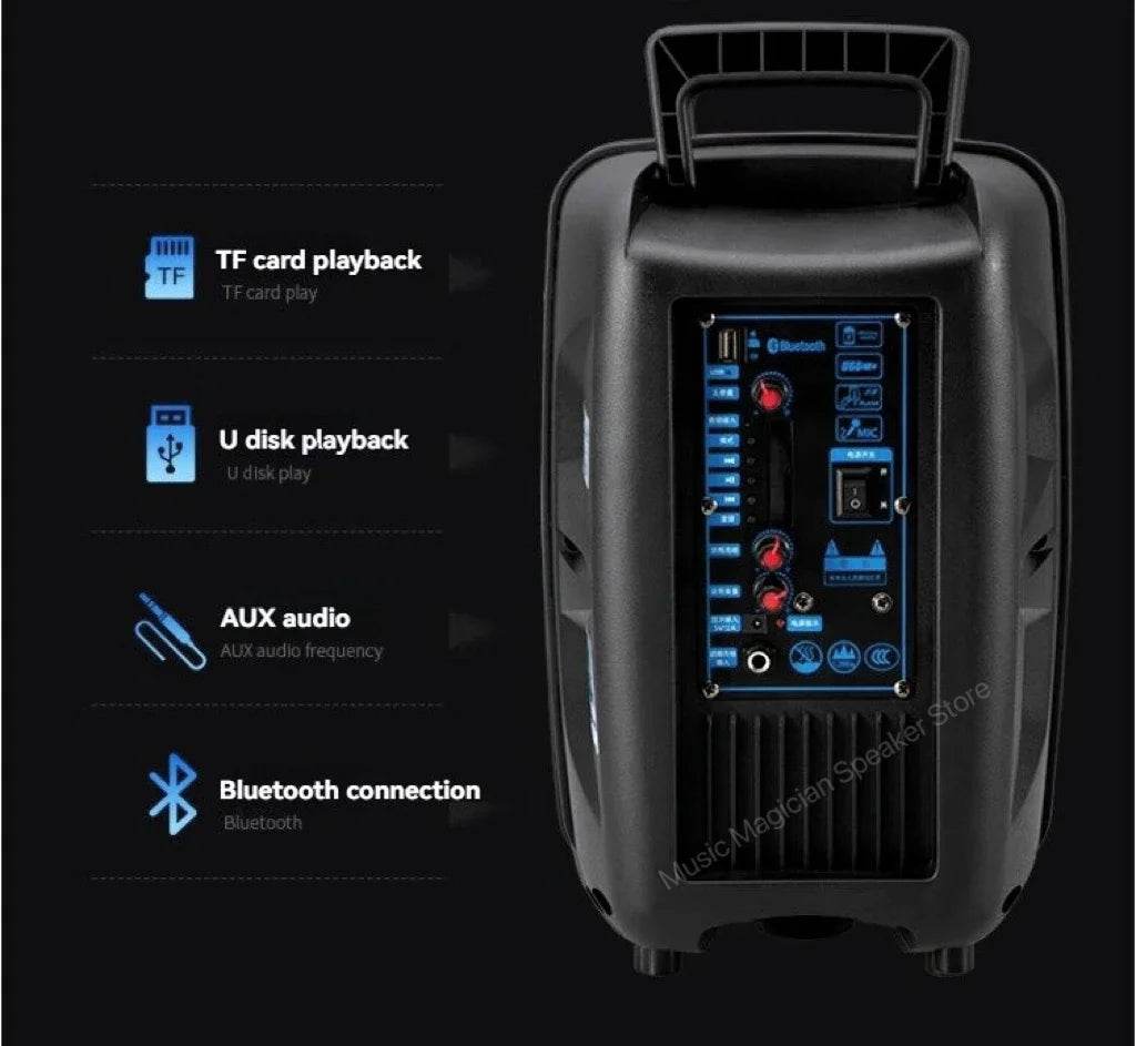 Boxa portabilă Bluetooth 8 inch, subwoofer de dans outdoor - Venduqo