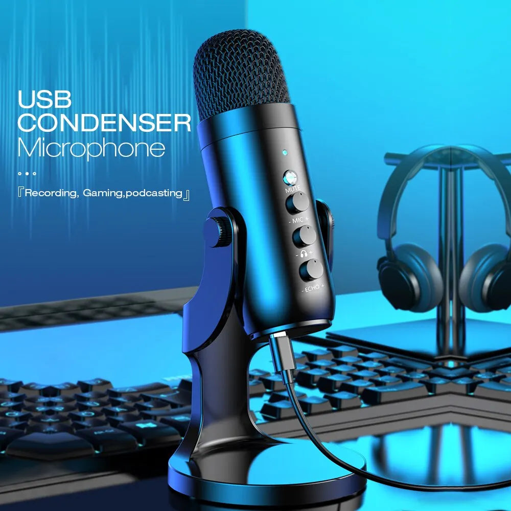 Microfon USB Haomuren pentru PC si Mac – Gaming si Podcast