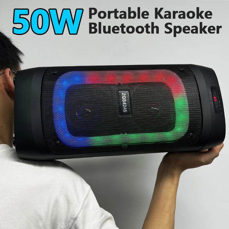 Boxă Bluetooth 50W cu Karaoke și Subwoofer 3D - Venduqo