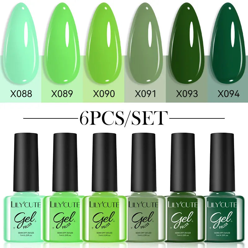 LILYCUTE Set de 6 Piese 7ml Oja Gel pentru Unghii DIY