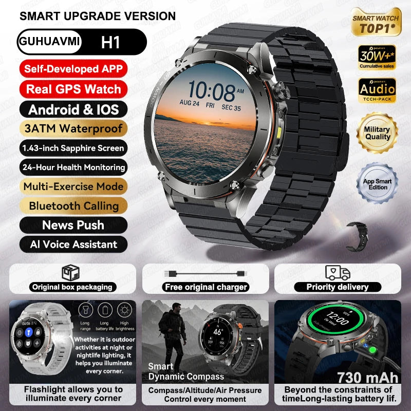 GPS Smartwatch for Adventurers - 1.43" AMOLED Waterproof