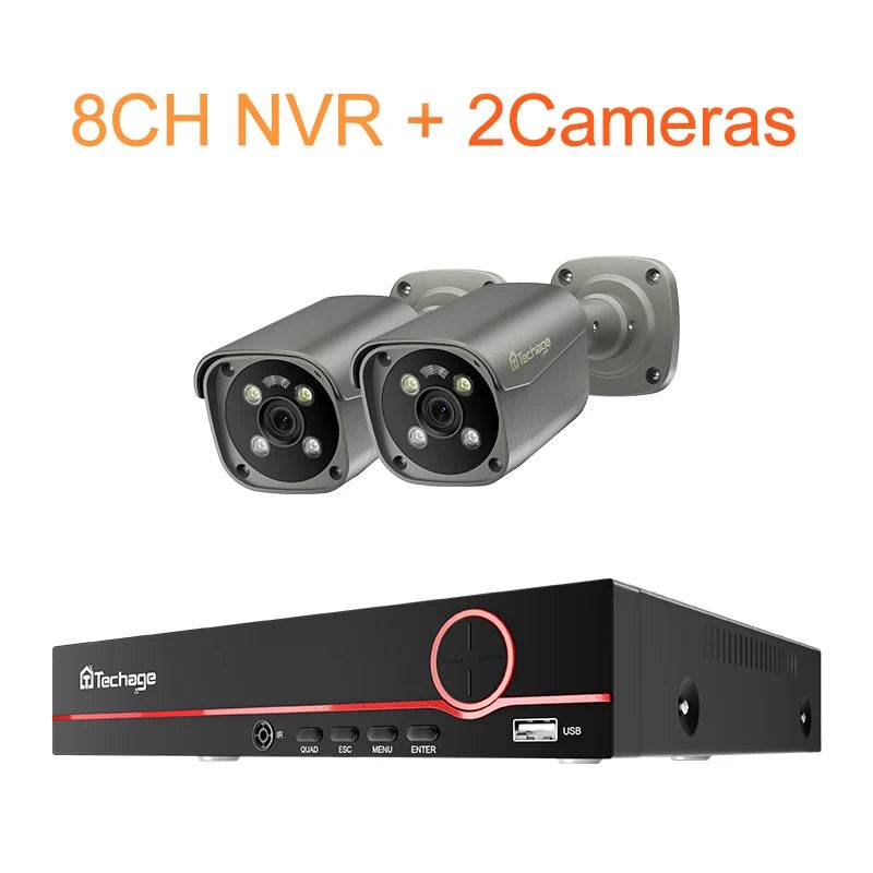 Sistem de Supraveghere Techage 4K 8MP H.265 8CH PoE NVR - Venduqo