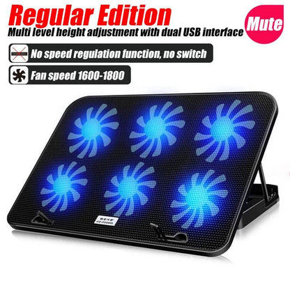 Răcitor Laptop Gaming COOLCOLD A9 cu RGB și 6 Ventilatoare - Venduqo