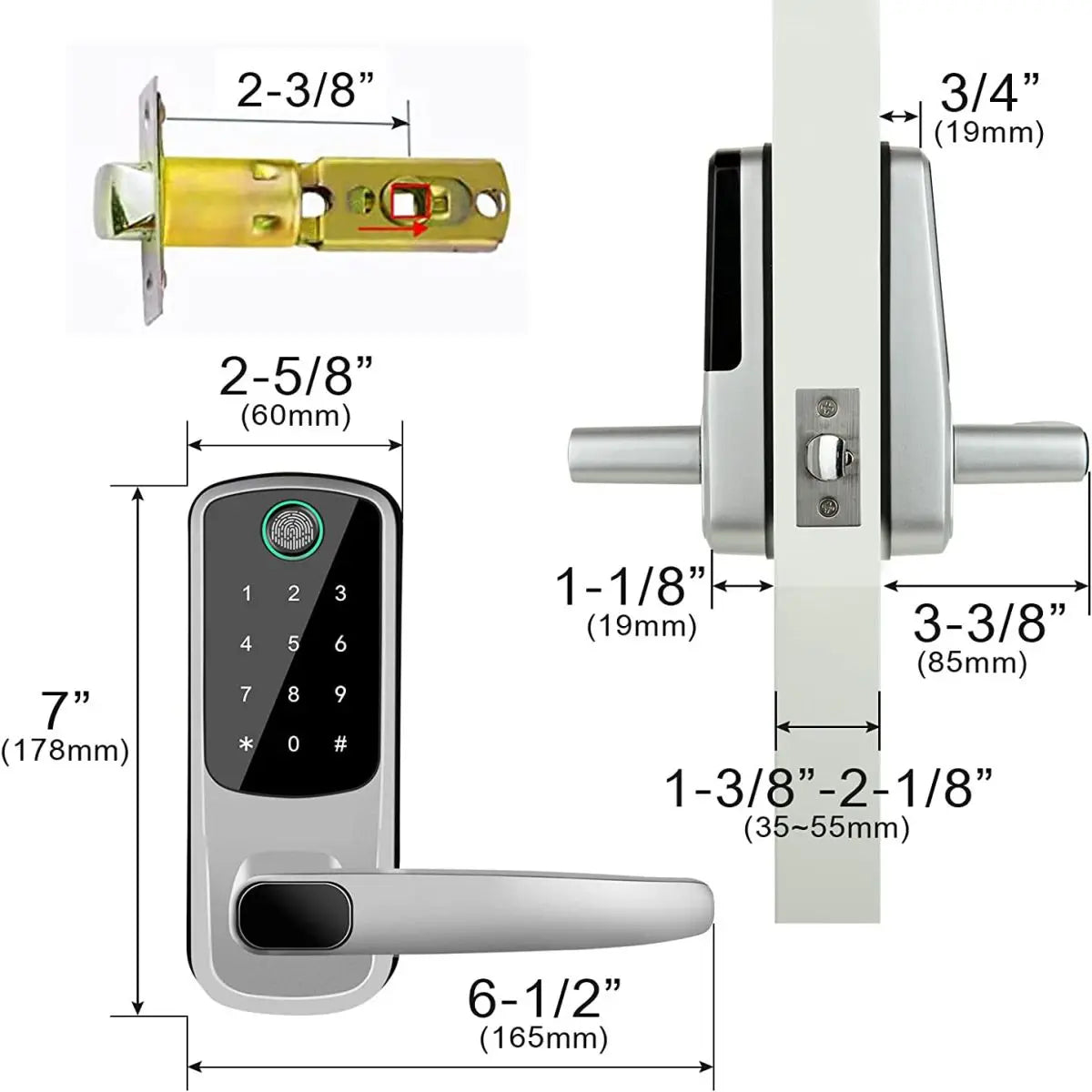 TTLOCK Wifi Încuietoare Electronică Inteligentă cu Amprentă Biometrică