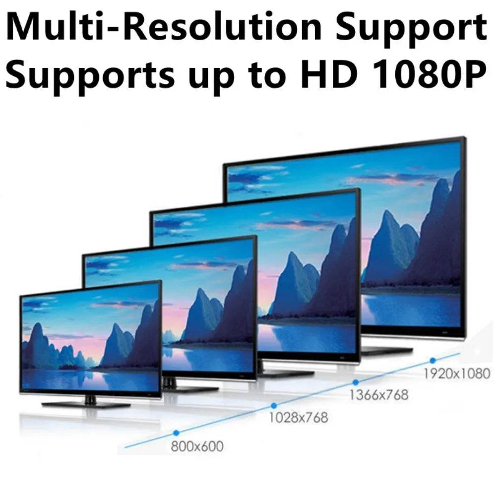 VGA to HDMI-compatible Converter HD 1080P VGA to HDMI Female to Female Adapter With Audio Output For PC Laptop HDTV Projector - Venduqo