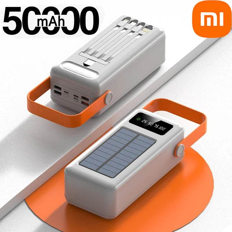 Bancă de Alimentare Solară 50000mAh cu Cablu Integrat - Venduqo