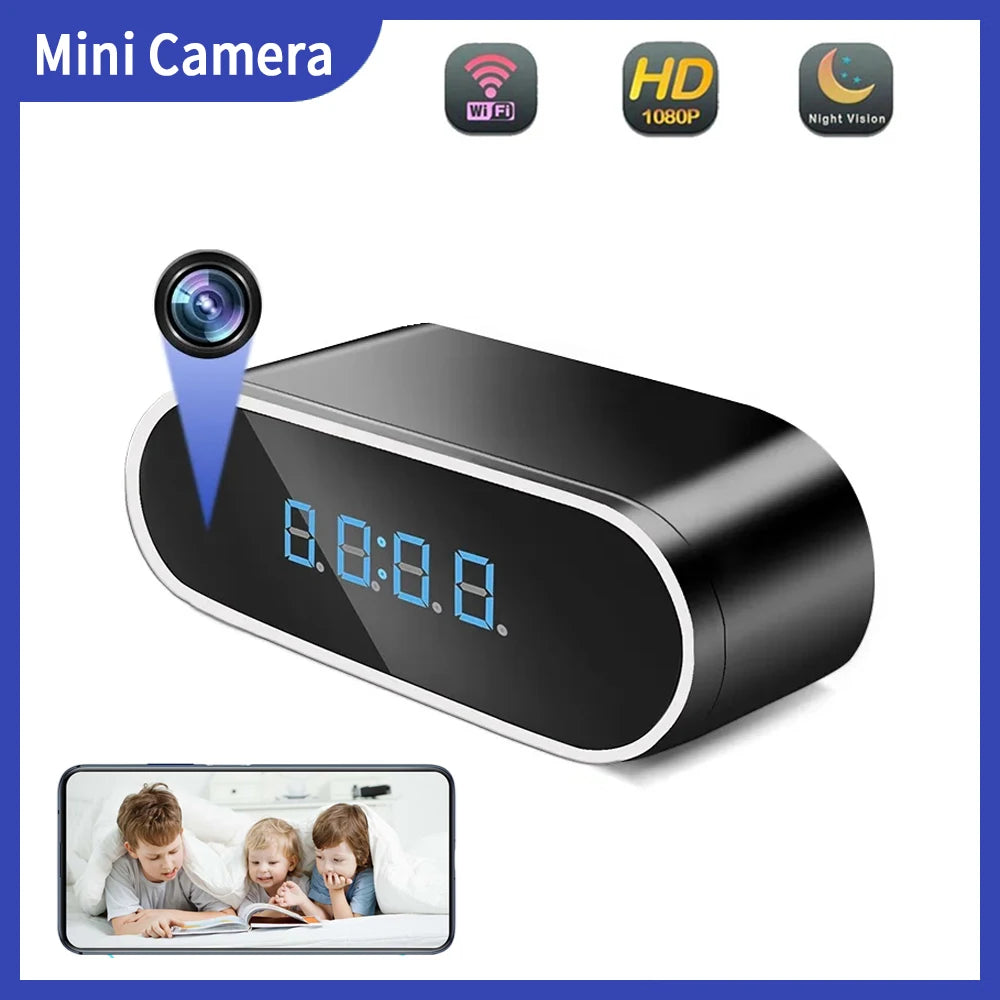 Ceas Mini Camera Wireless 1080P cu Supraveghere Nocturnă IR