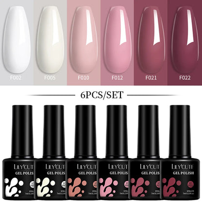 Set 6 Piese Oja Gel Termica LILYCUTE 7ML Serie Roșie