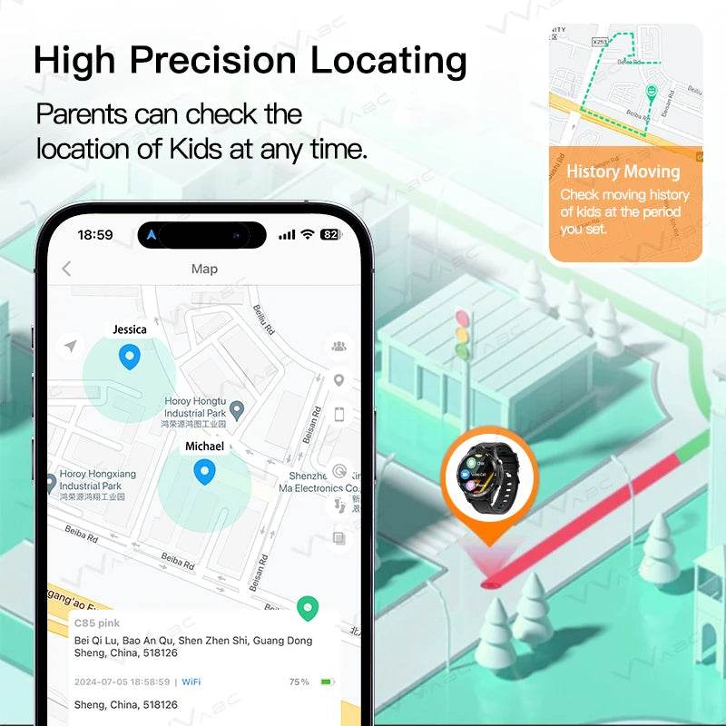 Ceas Smart pentru Copii VVABC cu SIM 4G și Cameră - Venduqo