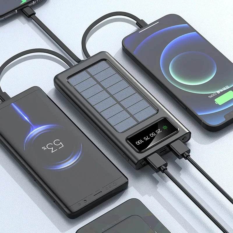 Power Bank Solar Lenovo 200000mAh cu Cablu Integrat - Venduqo