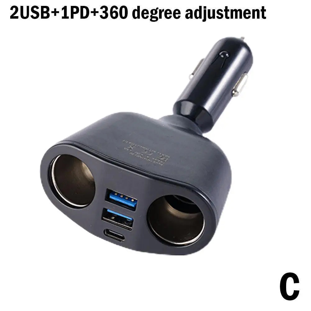 Încărcător Rapid Auto 66W cu Două USB și Type-C