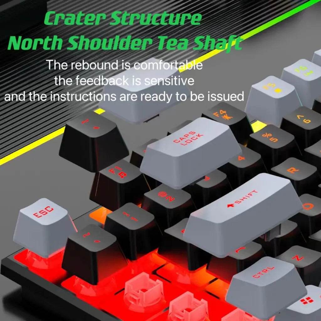 Set Tastatură și Mouse Wired Luminiscente Mecanic pentru PC - Venduqo