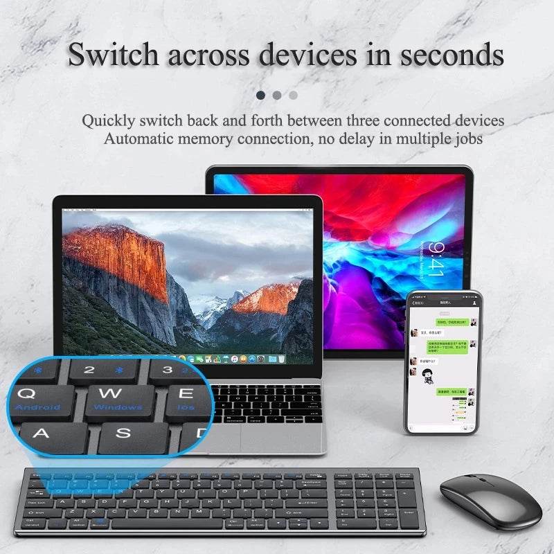 Set Wireless Bluetooth 5.0 Keyboard și Mouse Compatibil - Venduqo
