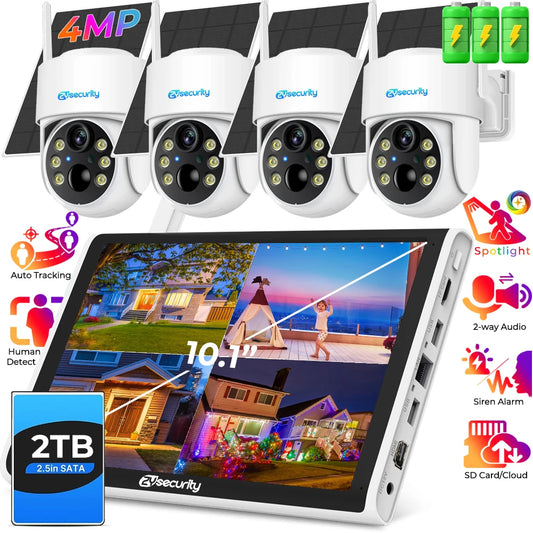 Sistem de Securitate cu 4 Camere 4MP și Monitor LCD de 10"