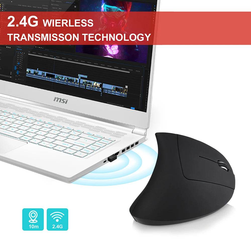 Mouse Vertical Ergonomic ZELOTES F-26C 3200DPI - Venduqo