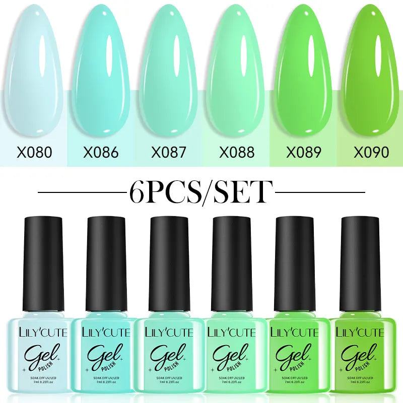 LILYCUTE Set de 6 Piese 7ml Oja Gel pentru Unghii DIY