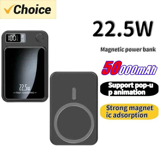 Baterie externă magnetică 50000mAh - Încărcare rapidă wireless - Venduqo