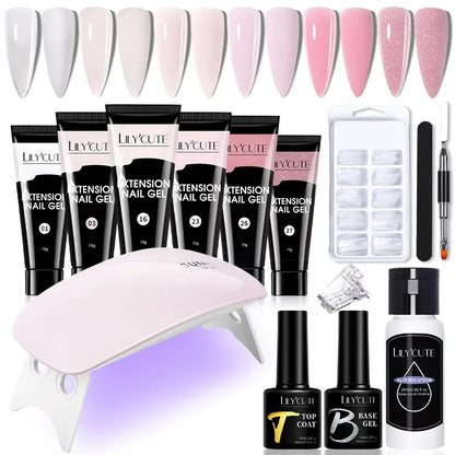 LILYCUTE Set Manicure 15ML cu Gel pentru Extensii Unghii și Lampă UV