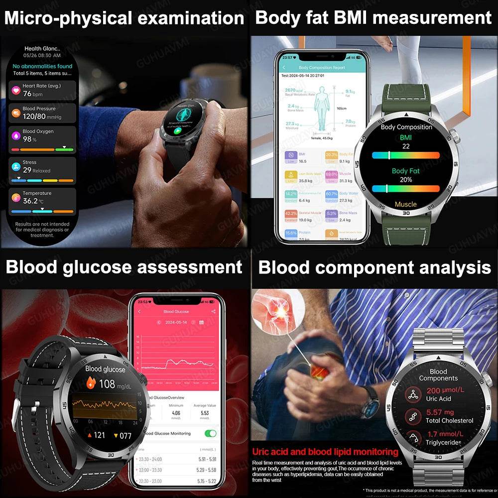 Ceas Smart ECG+PPG Uric Acid & Glucose Monitoring 2025 - Venduqo