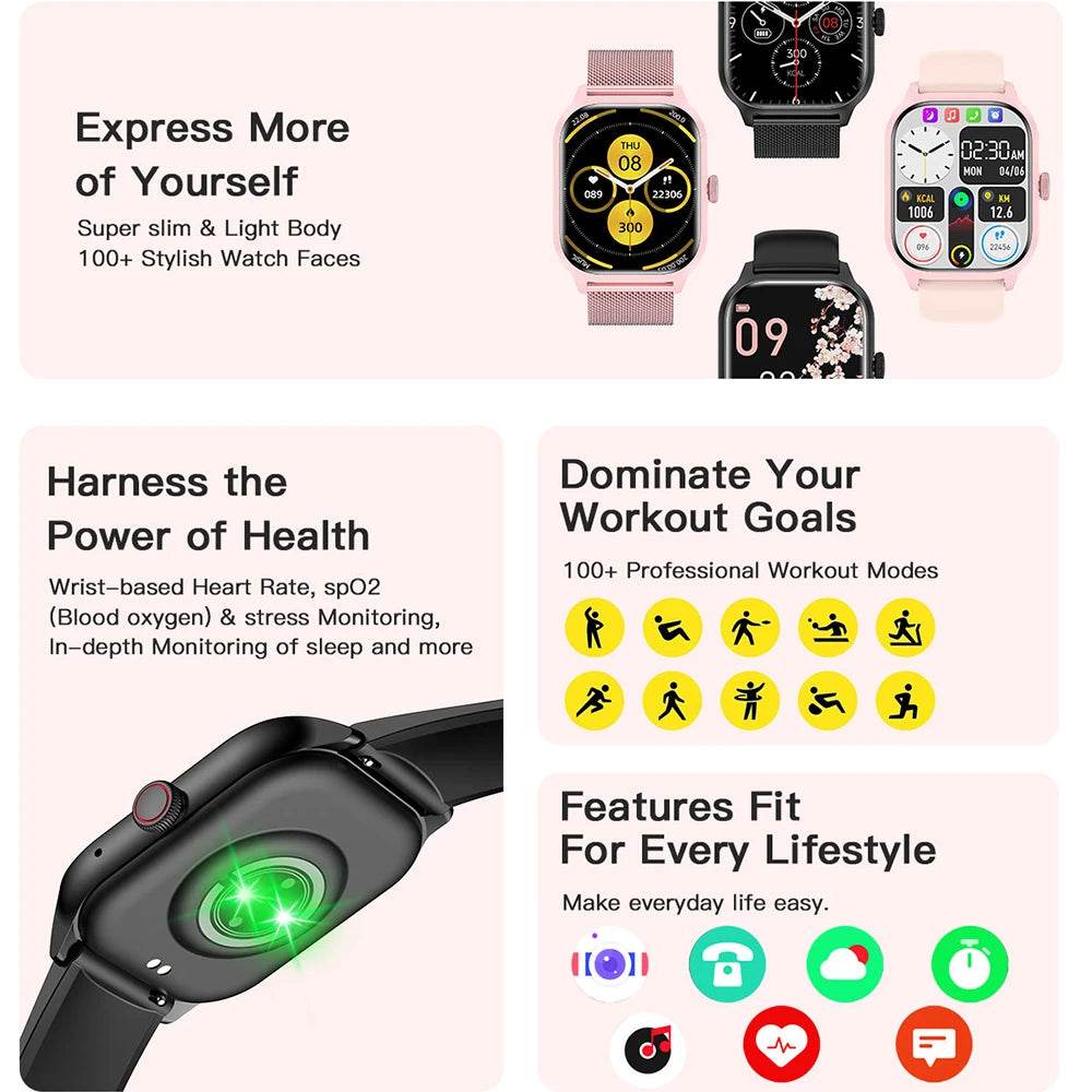 LEMFO LT10 Smart Watch 2024 - Ceas inteligent Bluetooth pentru fitness - Venduqo