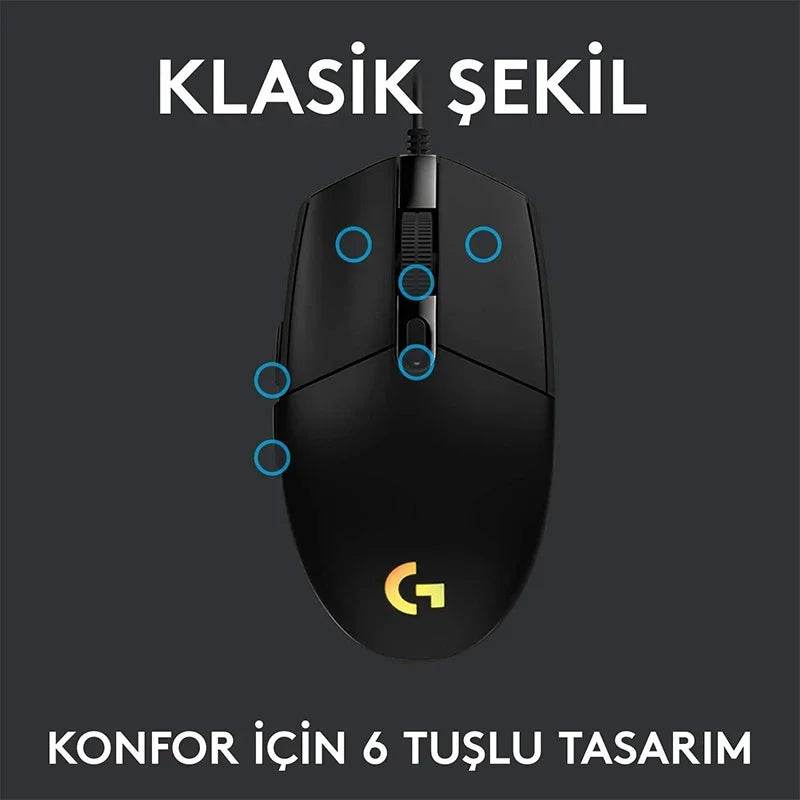 Mouse Logitech G102 USB Wired Gaming 8000 DPI - Venduqo