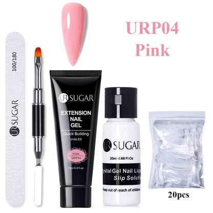 Set Gel de Unghii UR SUGAR 15ml cu Glitter