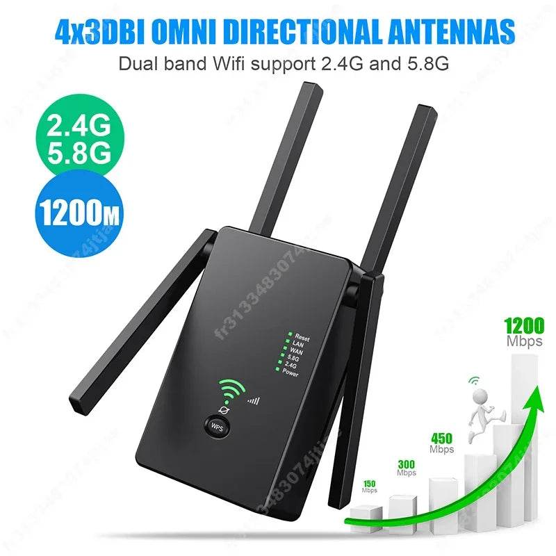 Extensor WiFi AC1200 Dual Band 5G - Amplificator Semnal - Venduqo